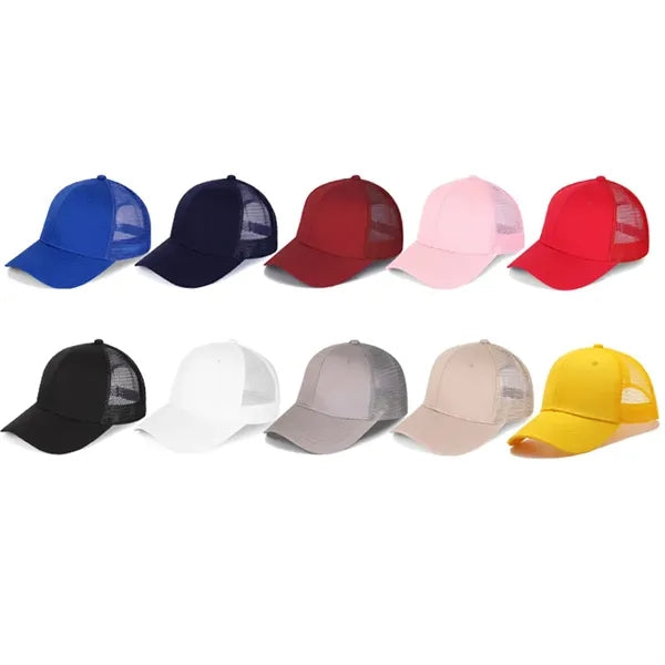 Plain Trucker Mesh Back Baseball Caps