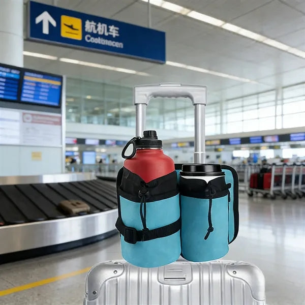 Insulated Luggage Cup Holder W/ Shoulder Strap
