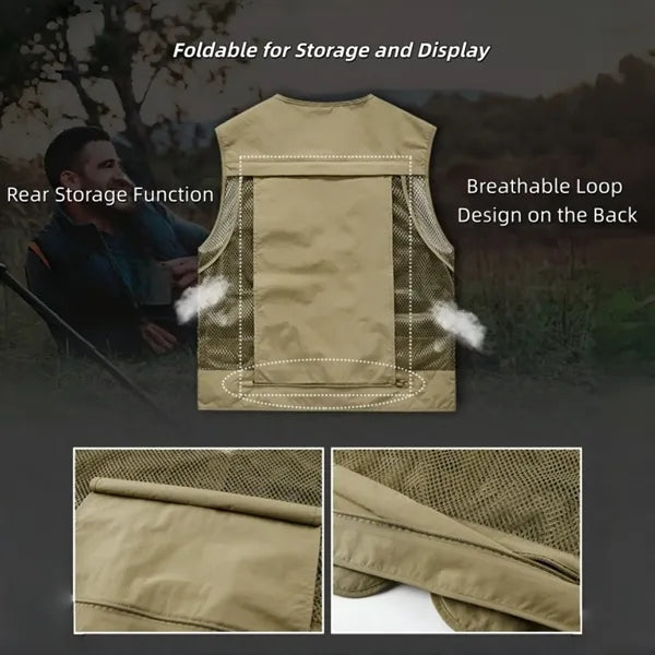 Mens Lightweight Utility Vest Fishing Travel Wear