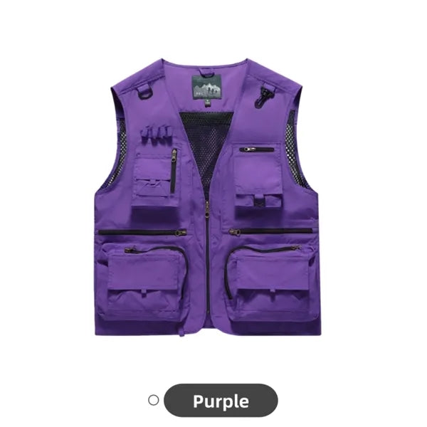 Mens Lightweight Utility Vest Fishing Travel Wear