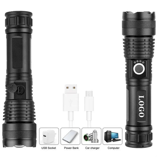 Rechargeable LED Tactical Flashlight with 5 Light Modes