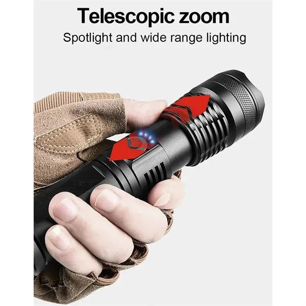 Rechargeable LED Tactical Flashlight with 5 Light Modes