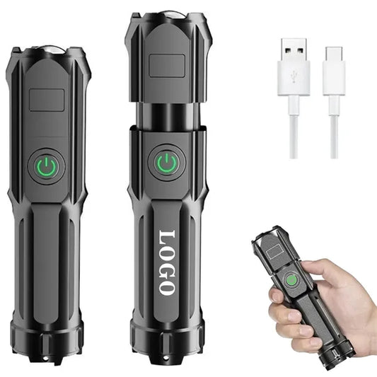 Mini Rechargeable Zoomable Flashlight with 3 Light Modes