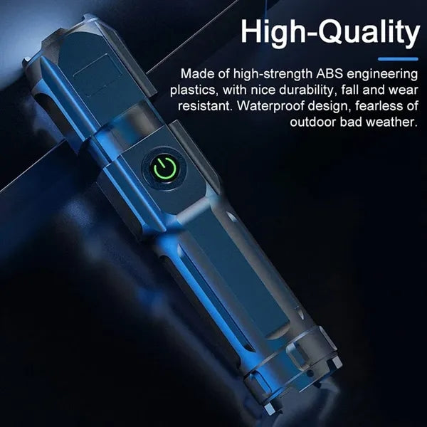 Mini Rechargeable Zoomable Flashlight with 3 Light Modes