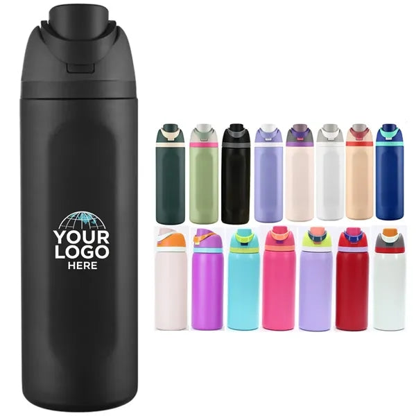 24 Oz Insulated Stainless Steel Water Bottle with Straw