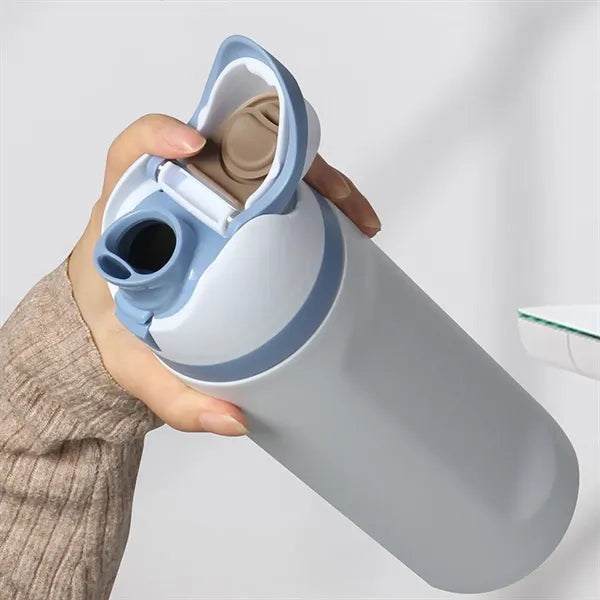 24 Oz Insulated Stainless Steel Water Bottle with Straw