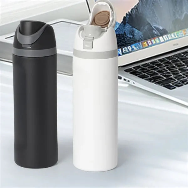 24 Oz Insulated Stainless Steel Water Bottle with Straw
