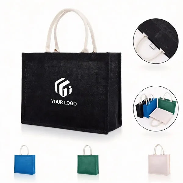 Large capacity multipurpose customizable jute tote bag