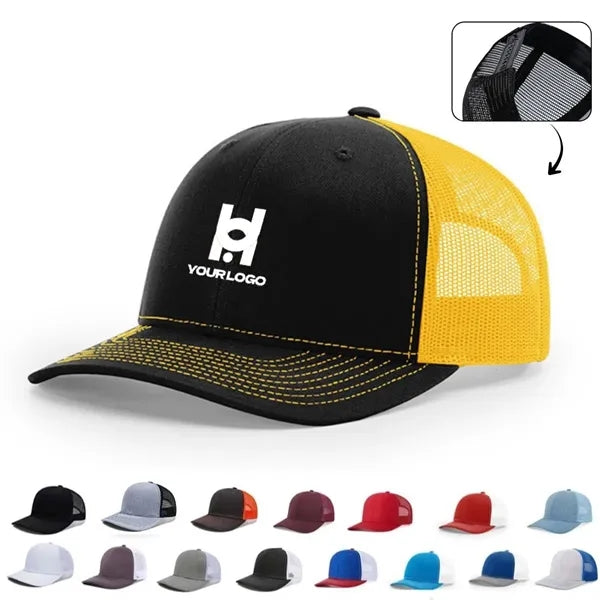 Unisex trucker hat breathable sun-proof mesh snapback cap