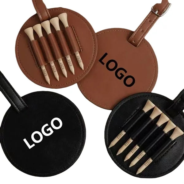Round Leather Golf Tee Holder