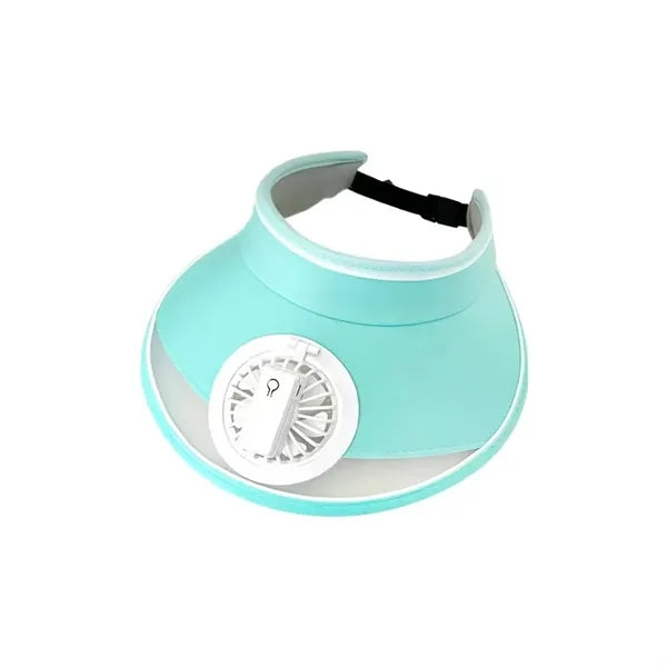 Sun Visor Hat with Fan Wide Brim Beach Cap