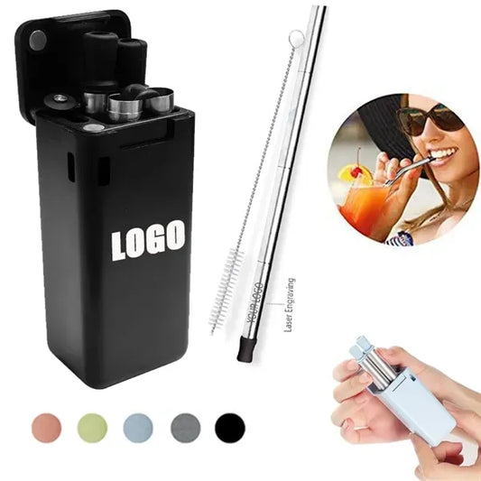 Eco Foldable Straws with Travel case