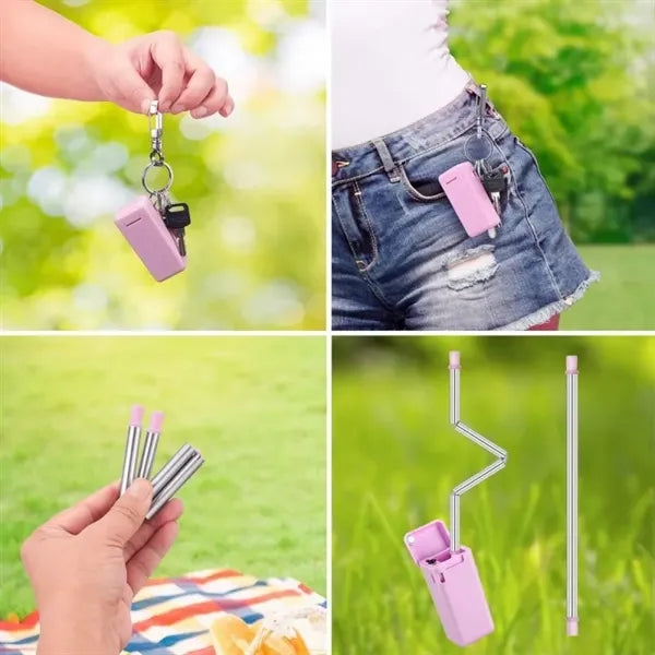 Eco Foldable Straws with Travel case
