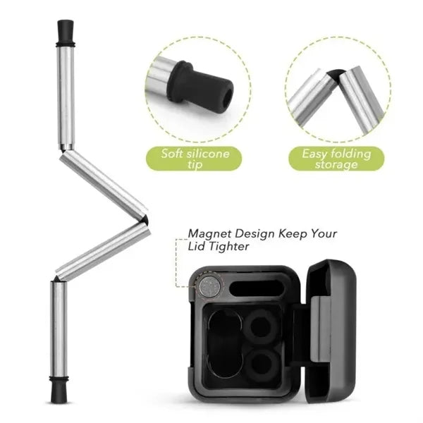 Eco Foldable Straws with Travel case