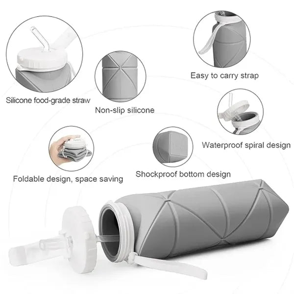 20oz Silicone Collapsible Water Bottle