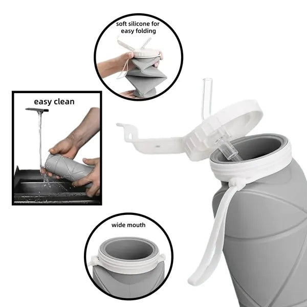 20oz Silicone Collapsible Water Bottle