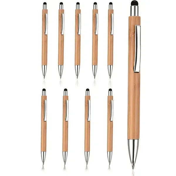 Retractable Bamboo Pen with Stylus Tip