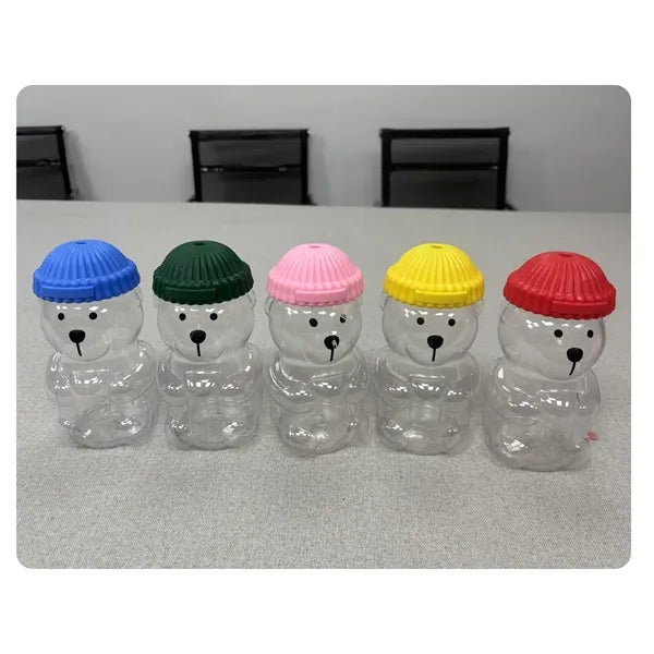 Plastic Bear Bottle with straw