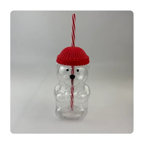 Plastic Bear Bottle with straw