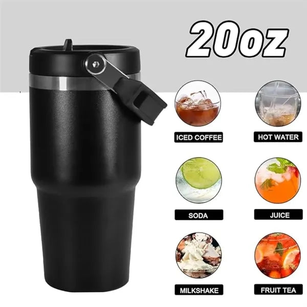 20oz Stainless Steel Insulated Tumbler With Lid And Straw