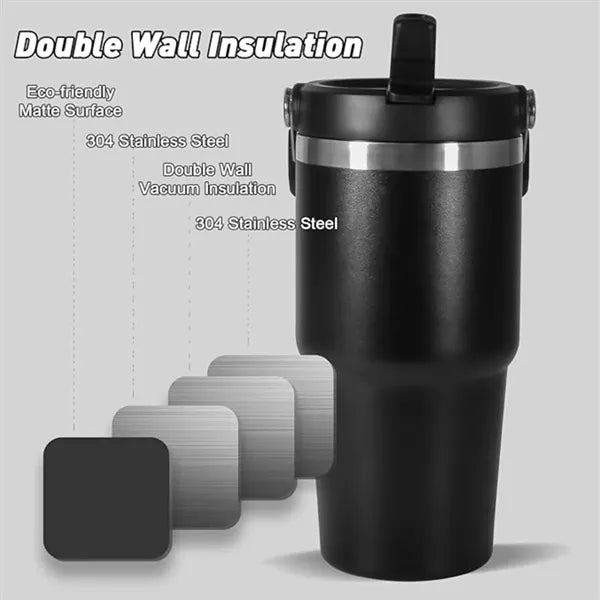 20oz Stainless Steel Insulated Tumbler With Lid And Straw