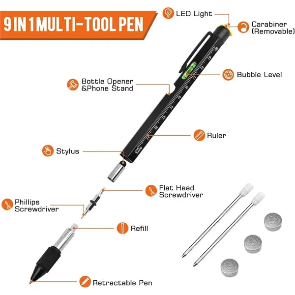 9 in 1 Multifunctiona Pen Construction Utility Tool
