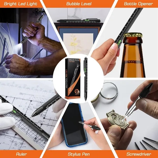 9 in 1 Multifunctiona Pen Construction Utility Tool