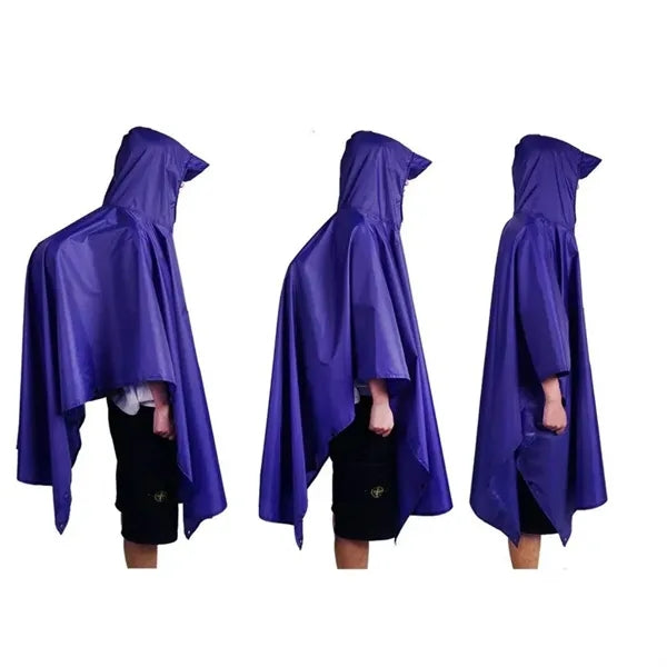 3 in 1 Outdoor Raincoat Hooded Sleeve Waterproof Rain Poncho
