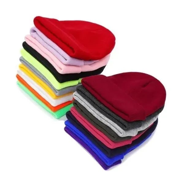 Embroidery Solid Color Knitted Beanie