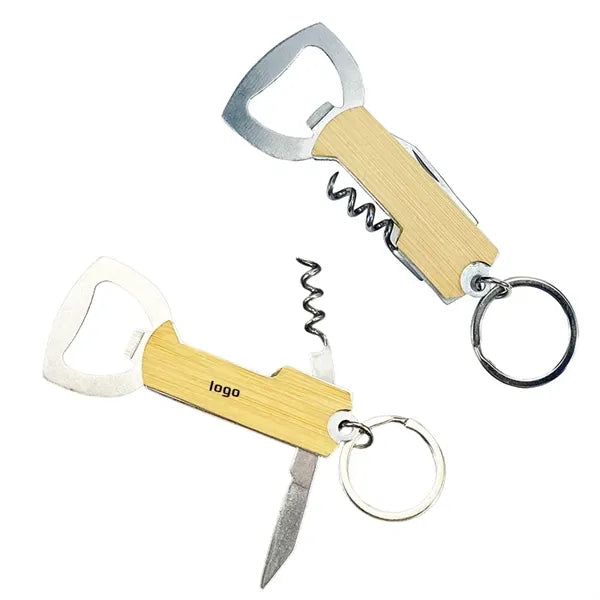 Portable Riesling Bamboo Bar Tool Keyring