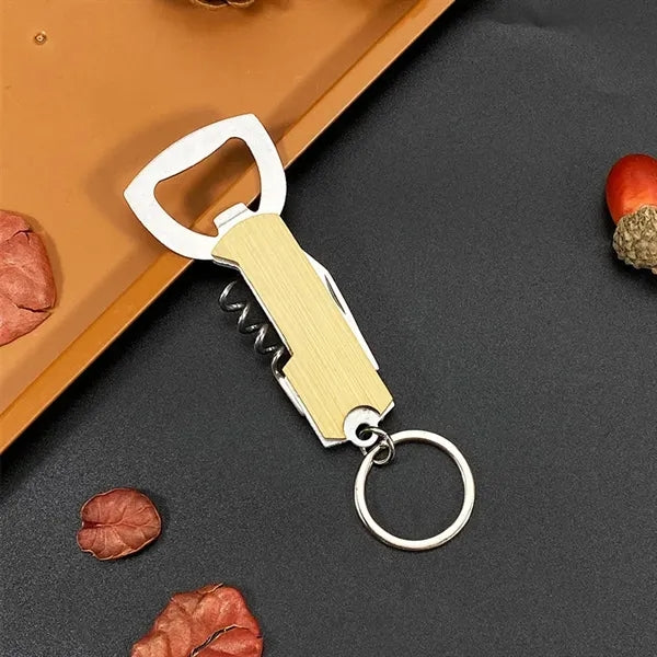 Portable Riesling Bamboo Bar Tool Keyring