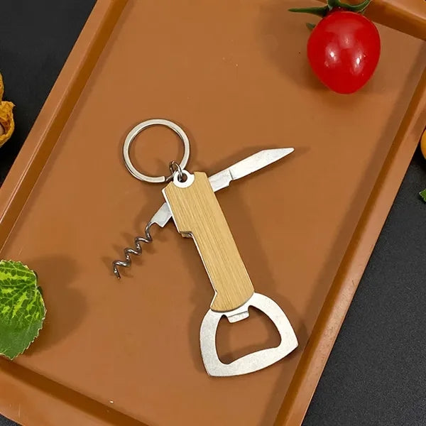 Portable Riesling Bamboo Bar Tool Keyring