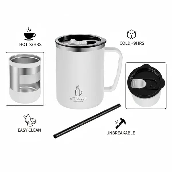 17oz. Double Wall Insulated Plastic Coffee Mug with Lid