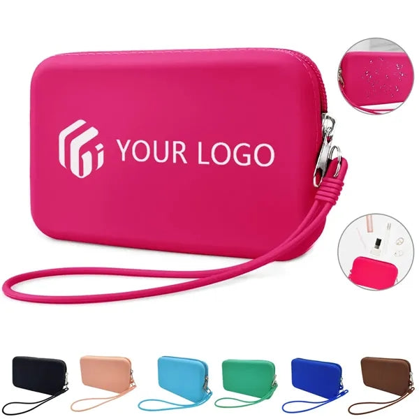Waterproof travel toiletry bag silicone makeup coins purse
