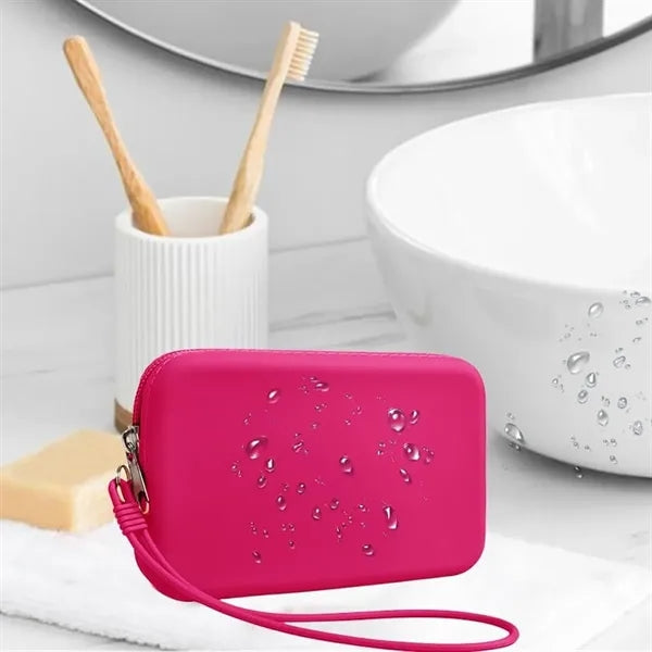 Waterproof travel toiletry bag silicone makeup coins purse