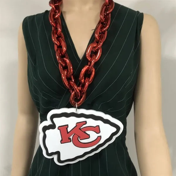 Team Oversize Fan Chain Necklace Turnover EVA Foam Pendant