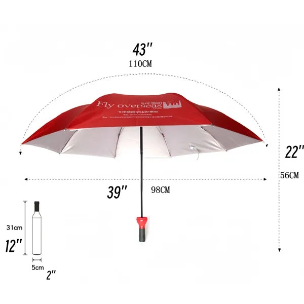 Creative Wine Bottle Design Compact Folding Umbrella