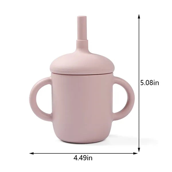Infants toddlers kid straw training silicone baby sippy cups