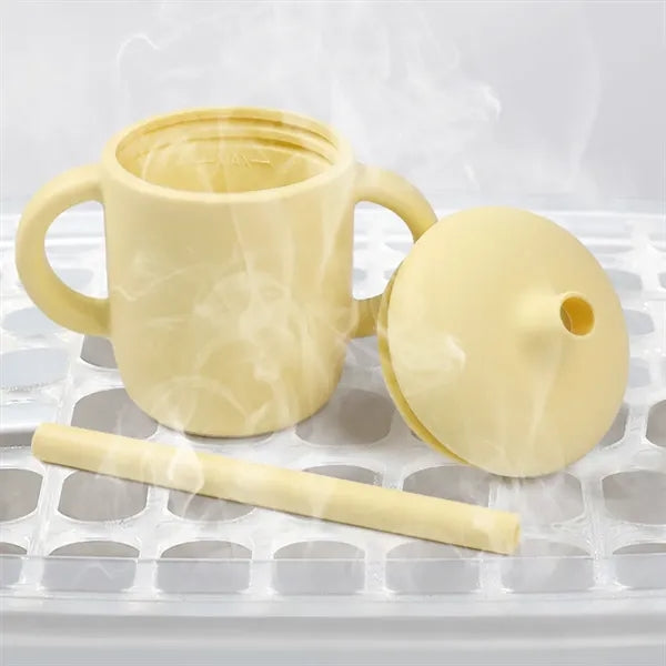 Infants toddlers kid straw training silicone baby sippy cups