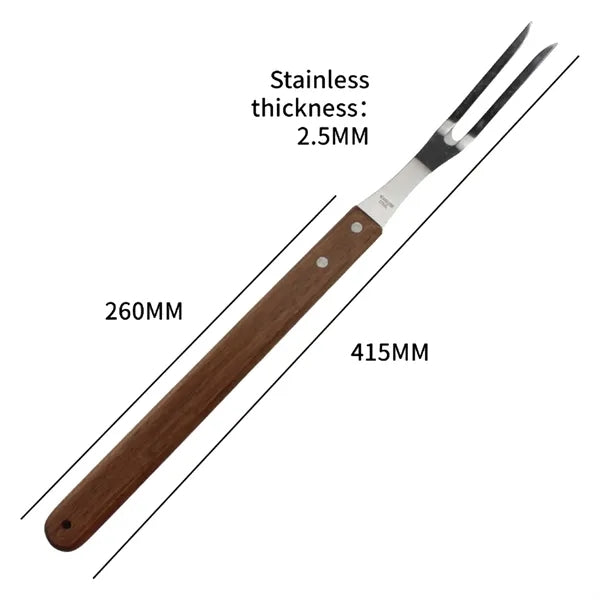 Picnic Barbecue Forks With Wooden Handle