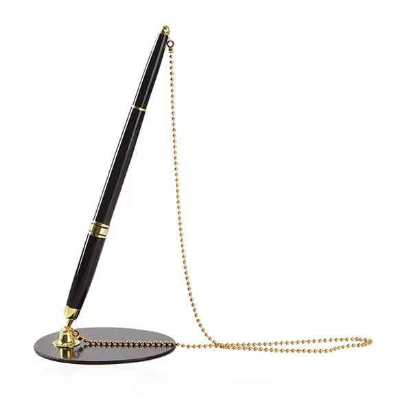 Premium Metal Table Pen with Twist Action Stand