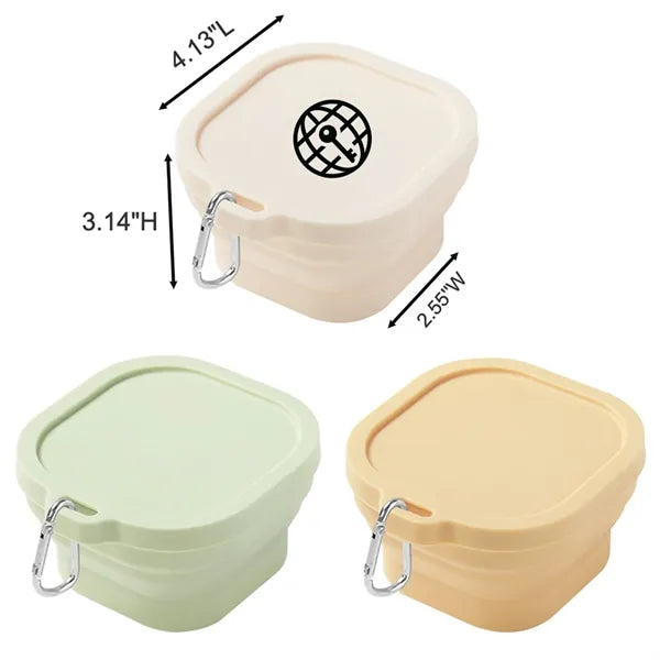 Foldable Silicone Bowl with Cover for Camping