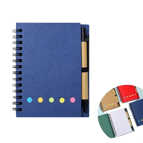 Kraft Paper Spiral Notebook with Sticky Notes