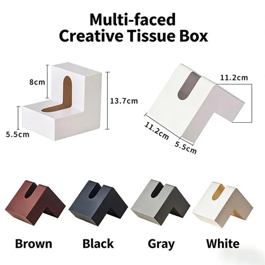 L Shape Creative Foldable Desk Tissue Dispenser Holder