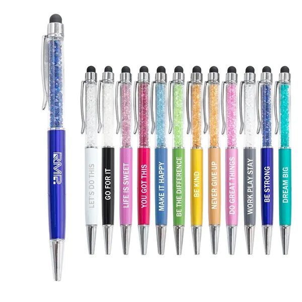 Crystal Ballpoint Pen with Stylus Tip