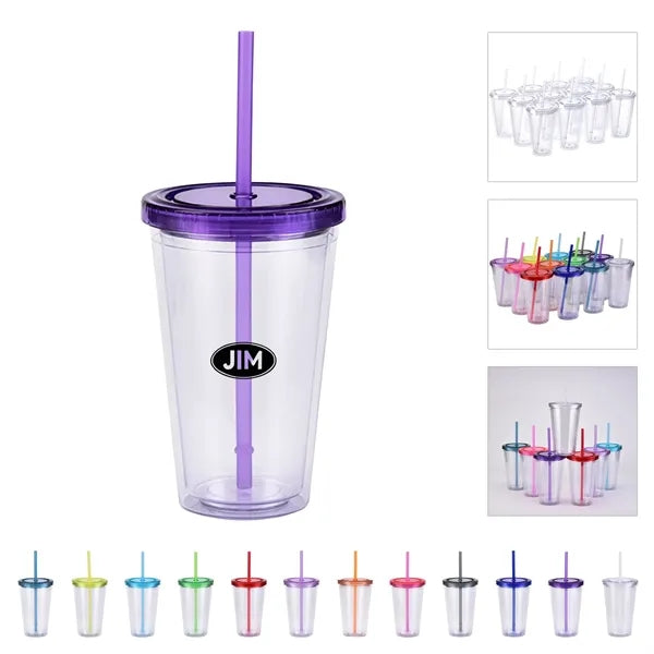 The Colors Double Wall Tumbler w/ Straw