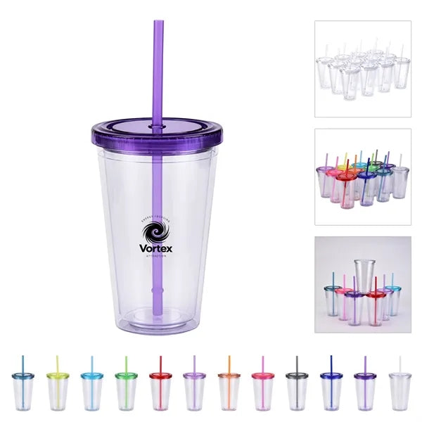 The Colors Double Wall Tumbler w/ Straw