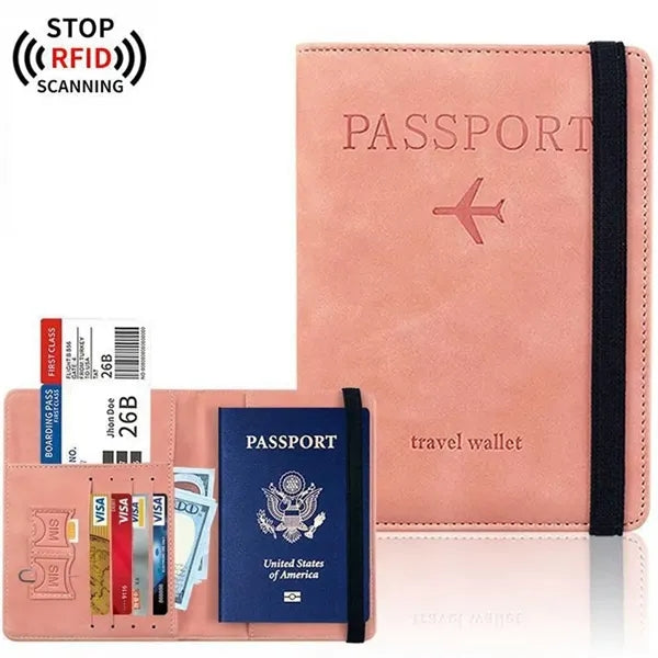 RFID Blocking Passport Holder Wallet Travel Organizer