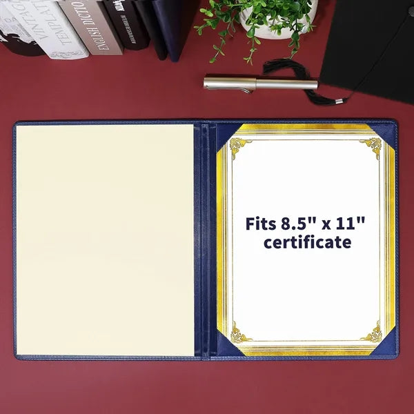 Premium 8.5 by 11 Inch Leather Diploma Certificate Holder
