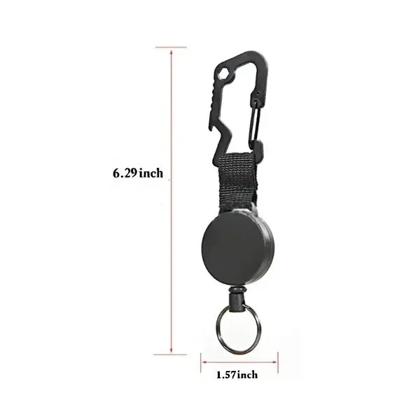 Plastic Metal Retractable Carabiner Badge Reel Keychain
